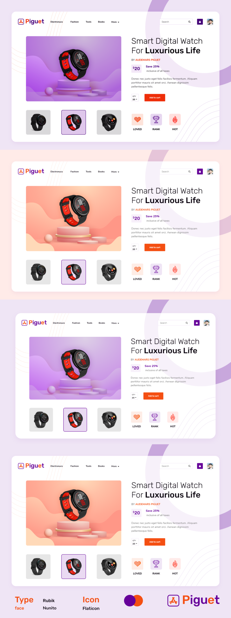 Piguet - eCommerce Shopify Product Page Design